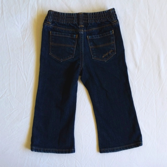 oshkosh b'gosh girl dark wash denim boot cut jeans 24 months baby - Picture 5 of 6